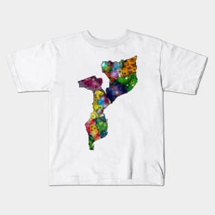 Spirograph Patterned Mozambique Administrative Provinces Map Kids T-Shirt